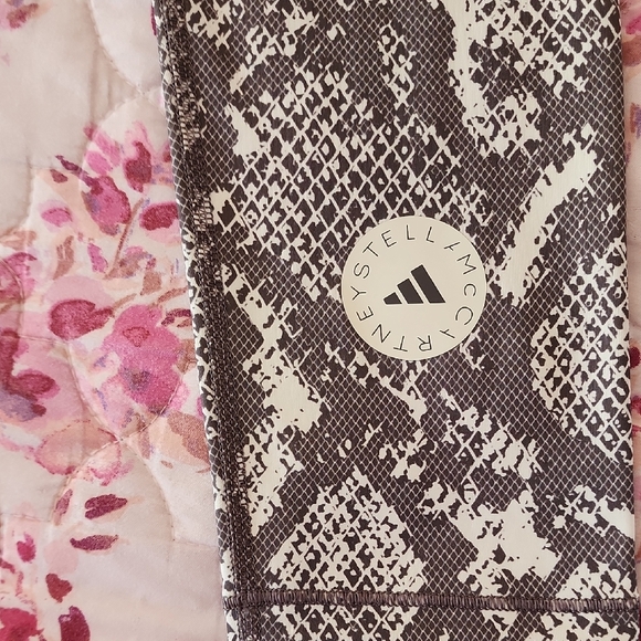 Adidas STELLA MCCARTNEY Brown Cream Snake Print Leggings - Picture 2 of 10